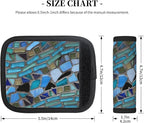2 Pack Blue Sea Glass Mosaic Luggage Handle Wraps Suitcase Tags Identifiers for Travel Accessories