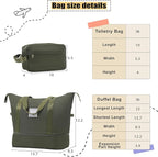 Lightweight Expandable Softside Luggage Sets 3 Piece, Large Capacity Travel Suitcase with Spinner Wheel, TSA Lock, Easy Access Design and Adjustable Telescoping Handle (Army Green)