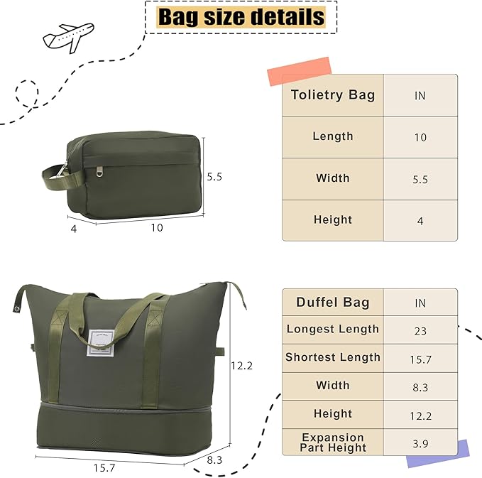 Lightweight Expandable Softside Luggage Sets 3 Piece, Large Capacity Travel Suitcase with Spinner Wheel, TSA Lock, Easy Access Design and Adjustable Telescoping Handle (Army Green)