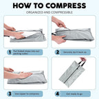 6 Pcs Travel Shoe Bags with Zipper Nylon Portable Waterproof Suitcase Shoe Organizer Packing for Golf(L,Gray)