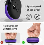 for Earbuds Carrying Case, Small Oval Storage Cases, Tech Pouch, Portable Storage Earbud Pouch Bag for Earbuds, in-Ear Headphones, Earphones, Headsets, Hearing Aids, USB Charging Cable, Purple1