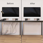 EVEO Cable Management 96'' J Channel- 6 Pack Cord Cover- Cable Raceway- Cable Management Under Desk with Adhesive Stripe Built-in 6 X 16in- Easy to Install Desk Cord Organizer- Cable Raceway, White
