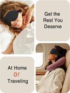 MABAO Sleep Mask for Side Sleeper, Eye Mask for Sleeping Women Men, 3D Contoured Cup No Eye Pressure 100% Light Blocking Sleeping Mask with Adjustable Strap Night Blindfold Flight, Travel, Nap, Black