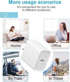 Phone Charger，4 Pack USB C Charger Block，20W Type C Fast Wall Charge Power Adapter for i Phone 17/16/15/14/13/12/11/X/8/Xs Max/XR/S25/S24 and More