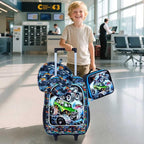 WZLVO Kids Luggage for Boys and Girls, Cute Dinosaur Unicorn Rolling Wheels Suitcase for Toddler Children
