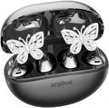 Jewelry-Inspired Clip On Earbuds,Comfortable Fit Open Ear Clip-On Headphones,Wireless Bluetooth Ear Cuff Headphones for Women,Earrings Earbuds for Running,Office,Sport&Gift (Butterfly - Black)