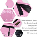 RFID Blocking Travel Neck Wallet Pouch and Passport Holder, Travel Neck Pouch Passport Holder for Women & Men - Pink