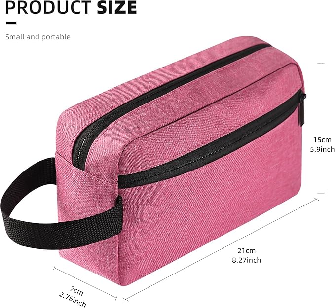 Icramsy Travel Toiletry bag Toiletry bag for women men Hanging Cosmetic bag Travel accessories for Women Men (Rosy)