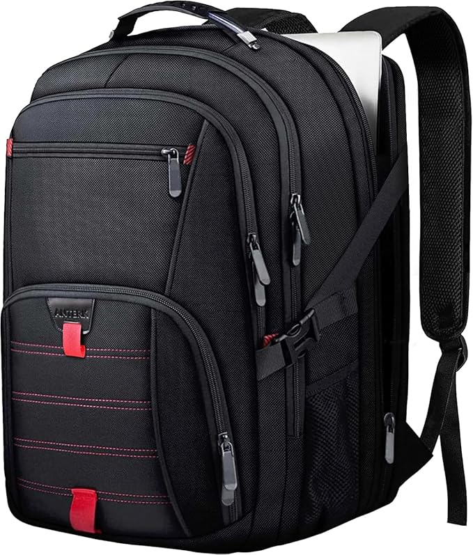 ANTERK Extra Large Travel Laptop Backpack, 17.3 Inch Carry on Backpack for Men Women, Big Anti Theft Water Resistant College Bussiness TSA Airline Approved Work Computer Backpack, Black