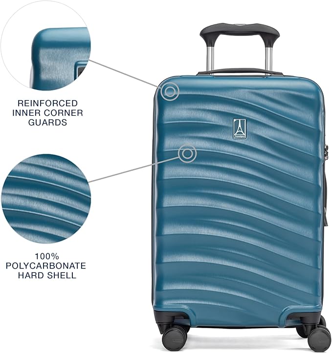 Travelpro Maxlite Air V2 Hardside Expandable Carry on Luggage, 8 Spinner Wheels, Lightweight Hard Shell Suitcase, TSA lock, Teal, Carry On 20-Inch