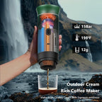 HX HECLX Coffee Maker Gift Set for Camping,Battery Powered Portable Electric Espresso Machine, Rechargeable Coffee Maker Self Heating Ground Coffee Capsule for RV, Hiking (Green mix Black)