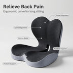 Memory Foam Seat Cushion for Office Chair & Car Seat, Ergonomic Coccyx Cushion for Pressure Relief & Back Support, Non-Slip Comfort Cushion for Driving, Wheelchair, Desk Chair, Home & Travel
