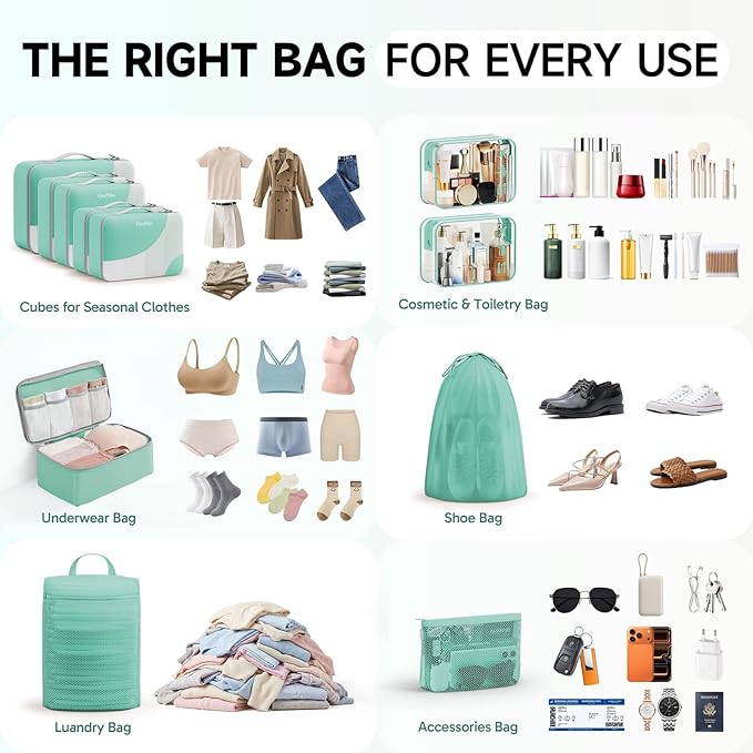 11 Set Packing Cubes for Travel, Gifts for Women Mom,Anti-Tearing Suitcase Organizer,OlarHike Vacation Essentials & Accessories for Cruise Ship
