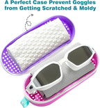 Swim Goggle Case For Swimming Goggles, Swimmer Gifts for Kids Teens Adults, Silicone Cases with Drain Hole