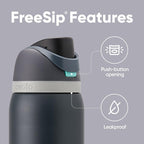 Owala FreeSip Insulated Stainless Steel Water Bottle with Straw for Sports, Travel, and School BPA-Free Sports Water Bottle, 40 oz, Foggy Tide