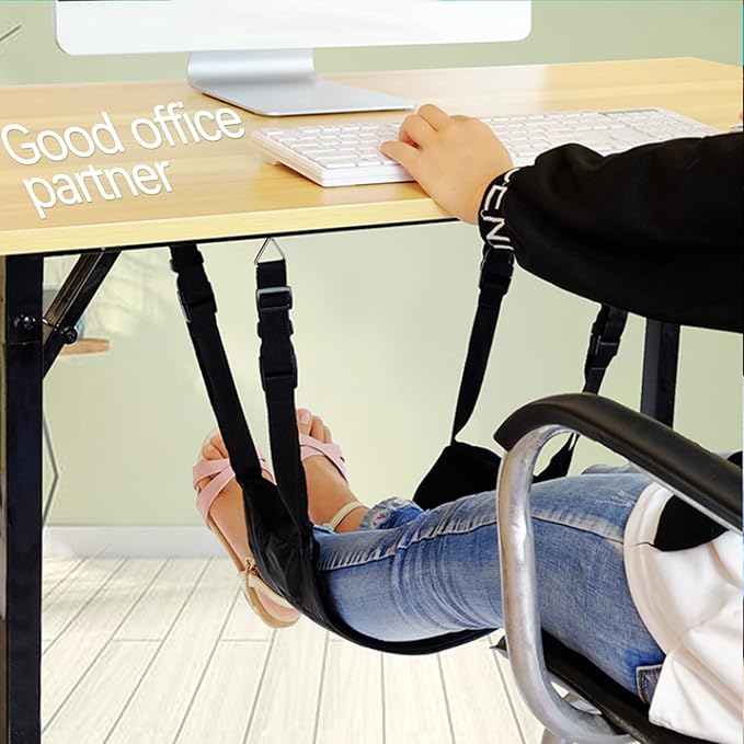 Airplane Footrest (Memory Foam) Portable Travel Foot Hammock for Flight Bus Train Office Home, Perfect Airplane or Office Footrest to Relax Your Feet