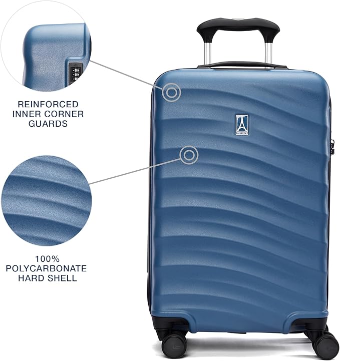 Travelpro Maxlite Air V2 Hardside Expandable Carry on Luggage, 8 Spinner Wheels, Lightweight Hard Shell Suitcase, TSA lock, Ensign Blue, Carry On 20-Inch