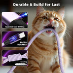 2Packs 4FT Multi Charging Cable with 2 USB-C/IP Port, Purple Charging Cords for Multiple Devices, USB C Splitter Cable, Universal Charger Cord Car Accessories for iPhone17-8, Androids iPad and More