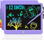 TEKFUN 12 Inch LCD Writing Tablet for Kids, Coloring Drawing Pad, Mess Free Doodle Board, Airplane Travel Toys for Boys and Toddlers, Road Trip Essentials, Gifts for 3-8 Year Old Girls (Purple)