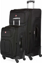 SWISSGEAR Sion Softside Expandable Spinner Luggage Durable Lightweight Travel Suitcase, Black, 2-Piece Set (21/29)