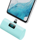 Mini Portable Charger USB C Power Bank,Upgraded 5500mAh PD Fast Charging Battery Pack Built-in USB-C Connector Travel Essential for iPhone17/17Pro/17Pro Max/Air/16 Plus/16Pro Max/15 Series (Green)