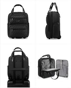 LUGGEX Underseat Carry On Luggage with Wheels, UDK Stylish Lightweight Under Seat Luggage, Soft Sided Personal Item Suitcase for Short Trip (UX-Core, All Black, 16 Inch)