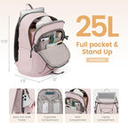 LOVEVOOK Mens Backpack with Giant Tumbler Holder Pocket,15.6 Inch Everyday Laptop Backpack Commuter Travel Work Computer Bag for Women,Waterproof Hiking College Teacher Back Pack Casual Daypack,Pink