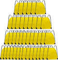Grneric Drawstring Backpack Bulk 42 Pcs String Backpack Drawstring Bags Cinch Bag Sackpack for Men Women Gym (Yellow)