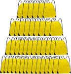 Grneric Drawstring Backpack Bulk 42 Pcs String Backpack Drawstring Bags Cinch Bag Sackpack for Men Women Gym (Yellow)