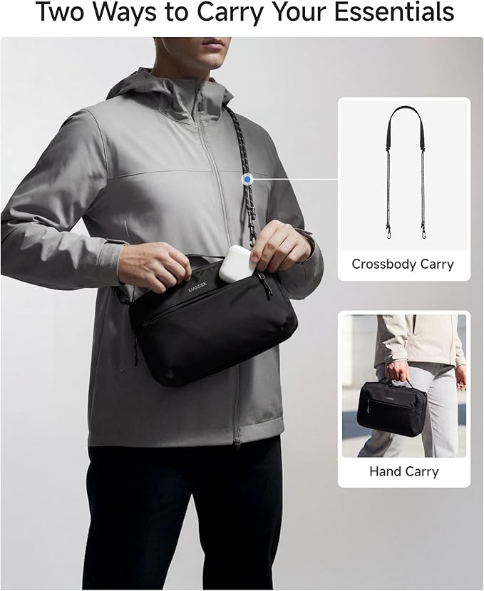 LUGGEX Large All-in-One Tech Pouch, CBX01 Cable Organizer Bag with Removable Strap, Double Accessories Bag & Water Resistant for Kindle, Chargers, Cord