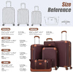 Cosbarn Luggage Sets 5 Piece Suitcases with Wheels, Suitcase Set ABS Hard Case Luggage with TSA Lock Spinner Wheels Durable Travel Luggage