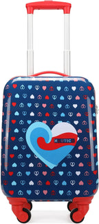 Nautica Kids Luggage - 18" Rolling Hardside Upright Carry-on Suitcase with Spinner Wheels, Peace Print