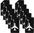 10 Pack Silicone Luggage Tag for Suitcases with Stainless Loop, TSA Approved, Privacy Protection Travel Essentials Bag Tags by Gostwo, Black