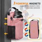 Magnetic Gym Bag for Women and Men, Magnetic Water Bottle Holder with Strap and Phone Pocket
