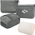 Blanket Pillow for Airplane Travel Essentials - 3 In 1 Travel Blanket and Pillow Set for Women Gifts, Plane Compact with Bag for Long Flight, International Traveler Must Haves Flying Accessories(Gray)