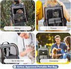 Extra Large Cat Backpack Carrier Expandable Pet Carrier Backpack for Small/Medium Dogs and Medium/Large Cats, Grey
