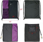 BeeGreen Purple Drawstring Backpack Sports Gym Bag for Women Men Large Cinch Sack workout Bag with Zipper and Water Bottle Mesh Pockets, 16 x 20 inch