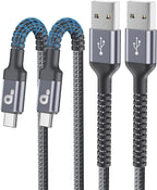 USB to USB C Cable 3A Fast Charging [2 Pack, 6FT], USB A to USB C Charger Cord, Upgraded Extra Durable Braided USBC Cable Compatible with iPhone 17 16 15 Pro Max,Samsung Galaxy S10 S9, LG and More