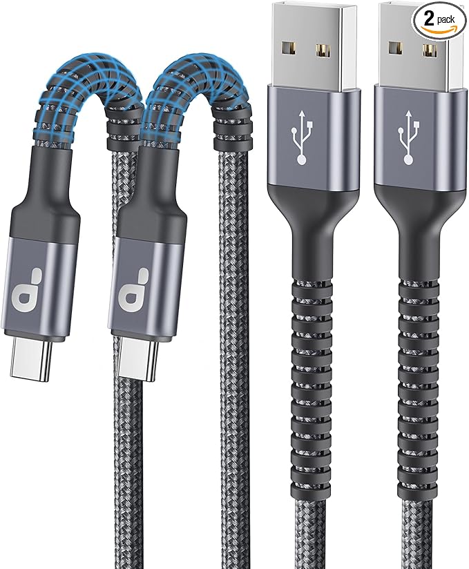 USB C Cable 10FT, 2Pack Long USB A to USB C Charger Cables, iPhone USBC Cable 3A Fast Charging Upgraded Extra Durable Braided USBC Cord Compatible with iPhone 17 16 15 Pro Max/Samsung Galaxy S23