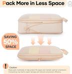 Veken 2/6/9/11 Set Compression Packing Cubes for Travel Essentials,Compressible Expandable Large Luggage Suitcase Organizer Bags for Clothing,Durable Space Saver Storage Bags(Beige)