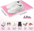 Pink Travel Shoe Bags - 5 Pcs Non-Woven Drawstring Packing Bags with Clear Window (15.7" x 11.8")