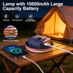 IODOO 10000mAh Rechargeable Camping Light with Remote , US Flag Print American Flag Light for Outdoor Camping Hiking Emergency Power Failure (30W(US Flag Style))