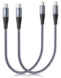 Short USBC to USBC Cable 1FT, 60W USB Type C Fast Charging Cable for Car, Durable iPhone USB C to USB C Charger Cable USB C Cord for iPhone 17/16/15/Pro Max/Plus, Samsung Galaxy S26 and More-2Pack
