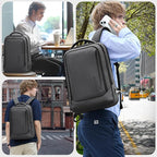 hk Laptop Backpack for Men with USB Charging Port Water-Resistant for 15.6 Inch Computer Bag Durable High-Tech Daypack Casual Backpack for Business Work College Weekender Travel- Dark Grey