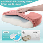 Office Chair Seat Cushion, Cooling Gel Enhanced Memory Foam Cushion for Long Sitting - Back, Sciatica, Coccyx, Tailbone Pain Relief Pillow - for Office, Gaming, Car, Wheelchair - Pink, Large