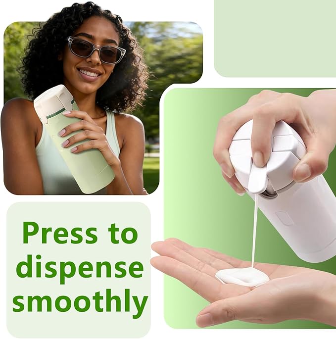 4 in 1 Travel Dispenser, Travel Bottles for Toiletries, Squeeze Leak Proof Dispenser Bottles with Scale and Label for Shampoo Lotion Shower Gel, Suitable for Travel, Camping and Gym(2 PC, White)