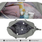 HYC00 Travel Duffel Bag,Carry-on Overnight Weekender Bags for Women,Sports Tote Gym Bag with Wet Pocket