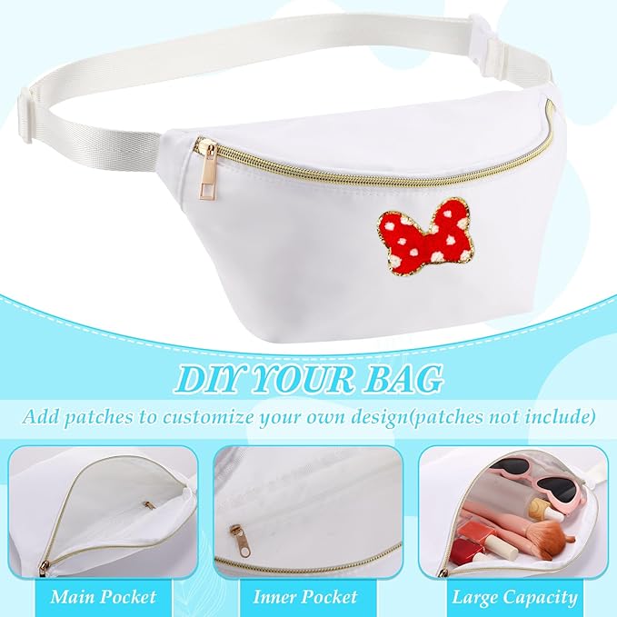 Amylove 9 Pieces Fanny Packs Nylon Waist Bag Zipper Travel Running Bag with Adjustable Strap for Women Men(Nylon,Neon Colors)