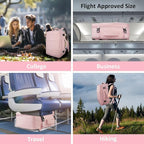 Taygeer Travel Backpack for Women, Carry On Backpack with Water Bottle Pocket & Shoe Pouch, TSA 15.6inch Laptop Mochila Flight Approved, Nurse Bag Casual Daypack for Weekender Business Hiking, Pink