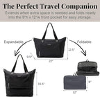 Baggallini Carryall Expandable Lightweight Travel Tote 22" Packable Folding Compact Nylon Washable Weekender w/Luggage Sleeve